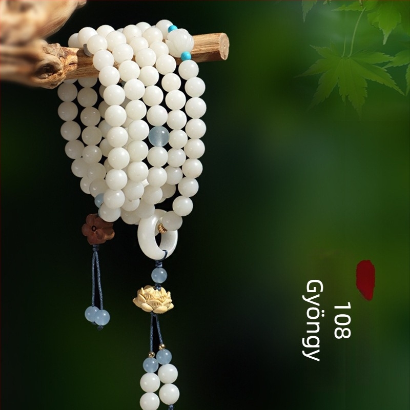 Női Bodhi gyökér karkötő, etnikus stílus, 108 Lotus gyöngy, Carambola fa, kézzel készített