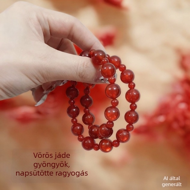 18 darab kerek achát gyöngyből készült karkötő, kézi készítésű, új kínai stílus, nőknek