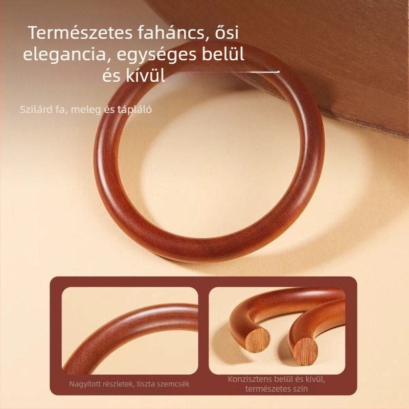 Nemes természetes stílusú barackfa fa karkötő nőknek, Taishan százéves barackfa, kerek tömör fa, tél 2024, termékkód Aa1002044614
