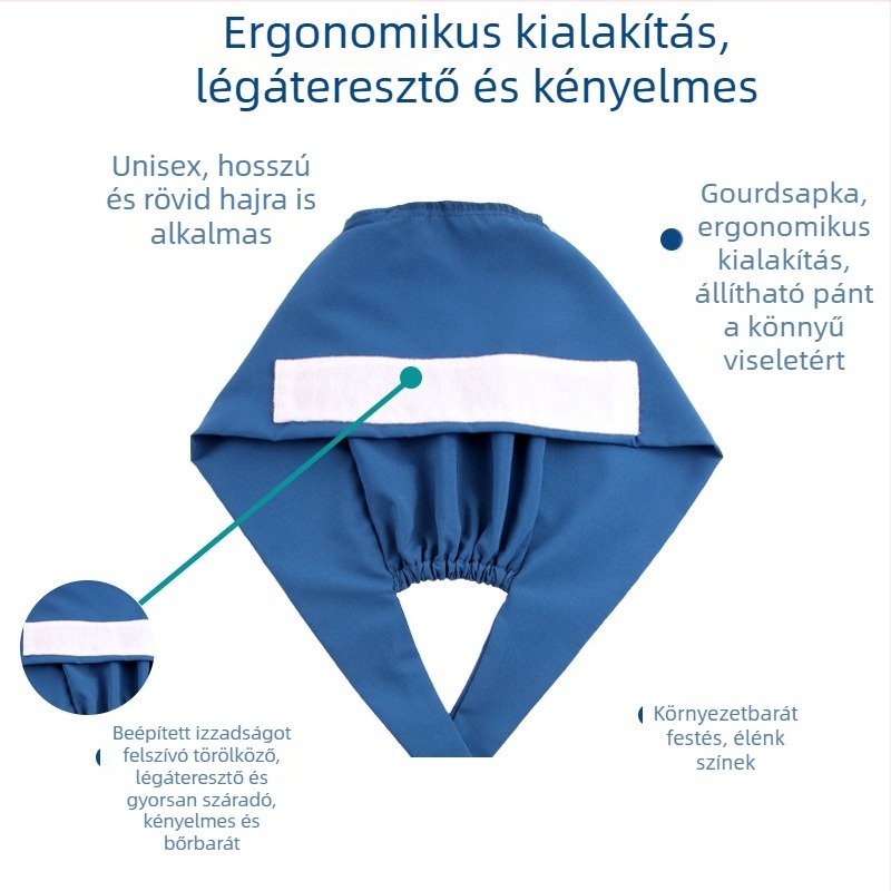 Egyszínű sebészeti sapka fogorvosok és dentál személyzet számára, fejkendő állatorvosi klinikák és szülészeti központok számára, állítható méret