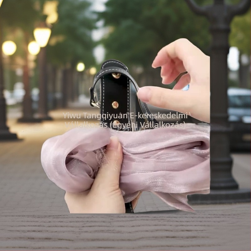 Bőr tároló klipsz sálakhoz, modell 01, összecsukható, modern minimalista stílus