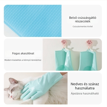 Szilikon fürdőkesztyű – masszírozó kefeféle kutyáknak, szőrhullás eltávolítása, márka Receive the shell, 201 darab/doboz