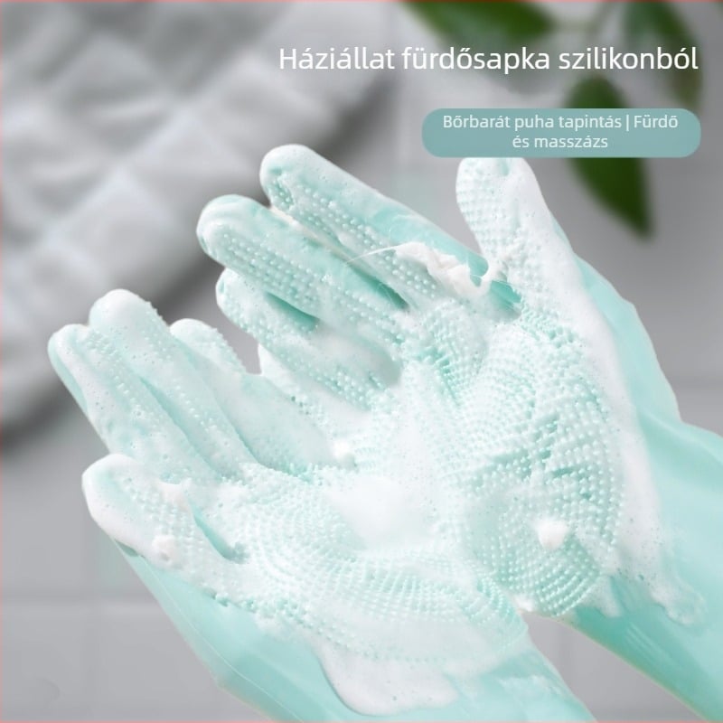 Szilikon fürdőkesztyű – masszírozó kefeféle kutyáknak, szőrhullás eltávolítása, márka Receive the shell, 201 darab/doboz