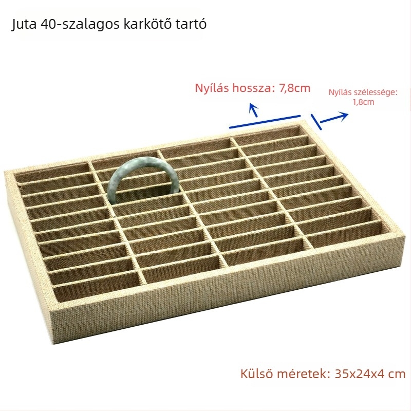 Karkötő kiállító tálca 40 rekeszessel, fémből, 2023 tavasz, termékkód Dhrzdcch