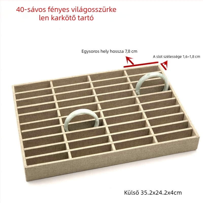 Karkötő kiállító tálca 40 rekeszessel, fémből, 2023 tavasz, termékkód Dhrzdcch