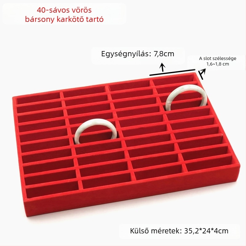 Karkötő kiállító tálca 40 rekeszessel, fémből, 2023 tavasz, termékkód Dhrzdcch