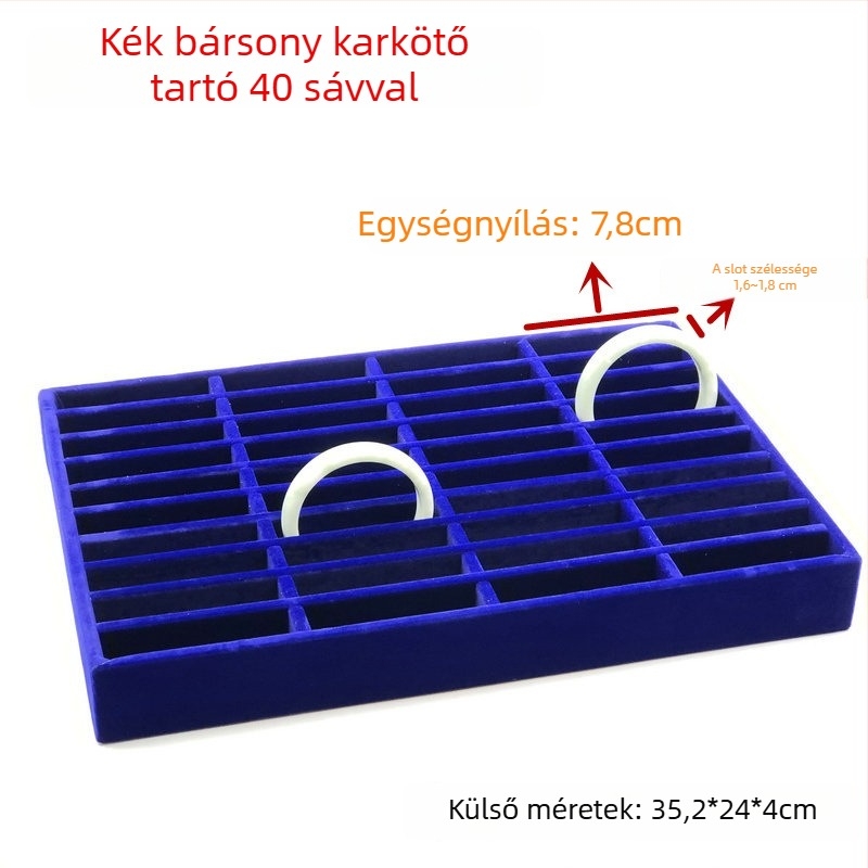 Karkötő kiállító tálca 40 rekeszessel, fémből, 2023 tavasz, termékkód Dhrzdcch