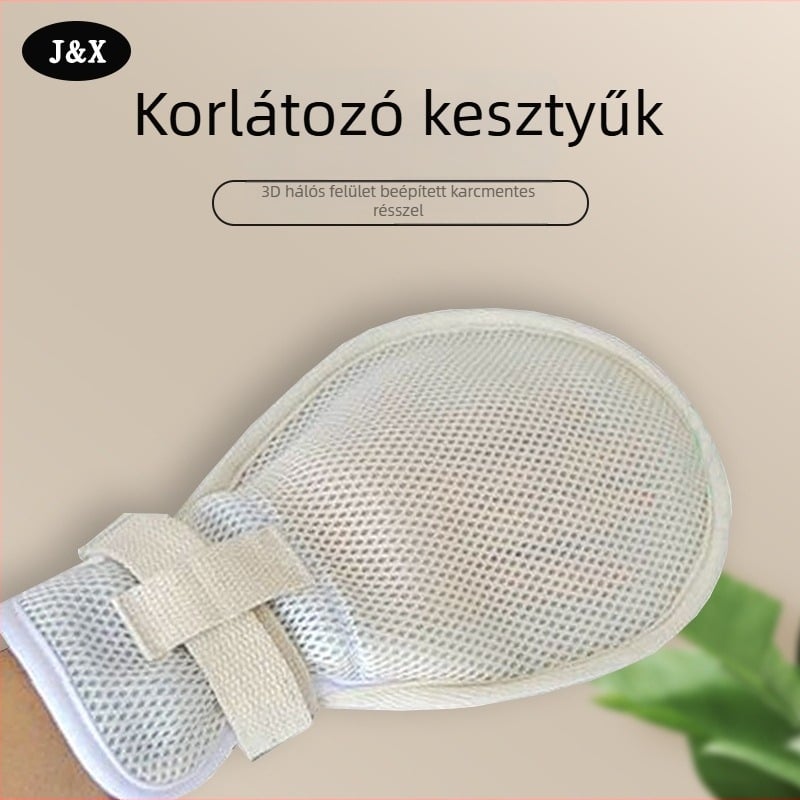 Csuklókorlátozó pánt – hálószövésű anyag, nylonöv és műanyag lemez; Márka: J&X, Modell: Wrist restraint strap, Kategória: Kéz korlátozó