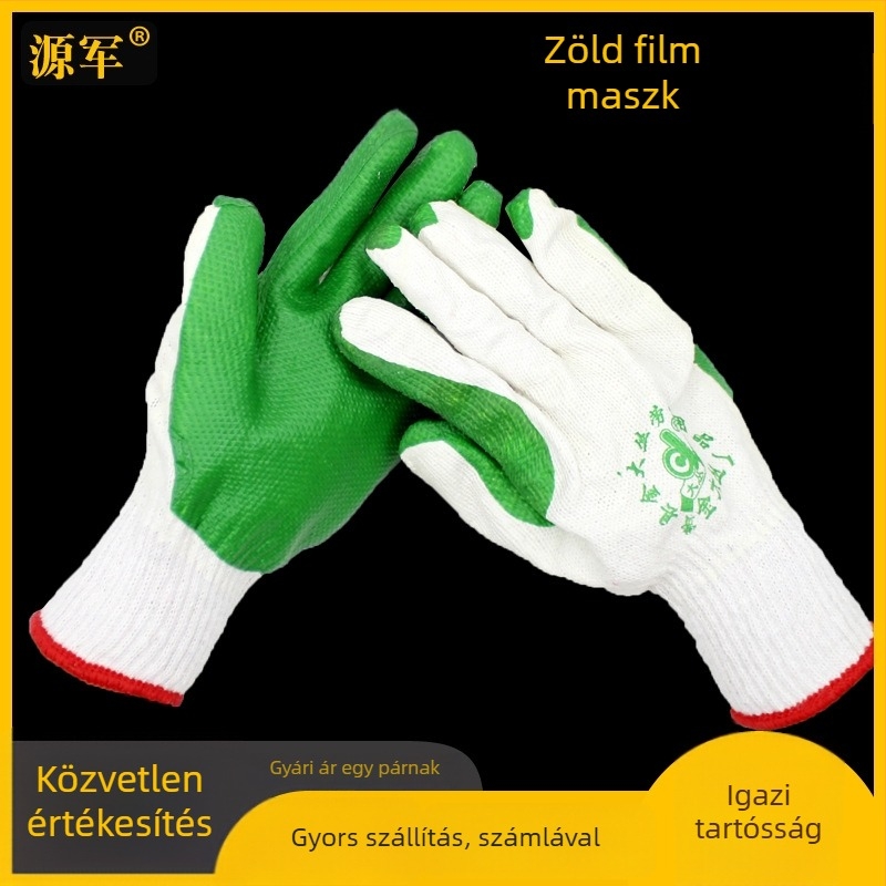Védőgumikesztyűk, hátai megerősített, csúszásmentes, gépek és ipari berendezésekhez | Jin Da Cong | hossz 24 cm | tömeg 90 g