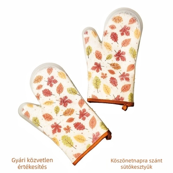 Konyhai szilikon kesztyű textil béléssel, hőálló, csúszásmentes, sütéshez