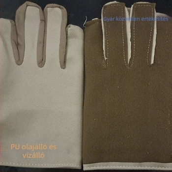 Tehénbőrből készült munkavédelmi kesztyű – kopásálló, vízálló, olajálló, vastagított kivitel