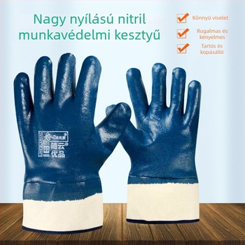 Nitrilbevonású munkavédelmi kesztyűk, vízállóak, olajállóak, kopásállóak