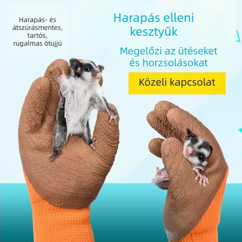 Laboratóriumi egér anti-harapás gumikesztyű, meleg és kopásálló, 100 g