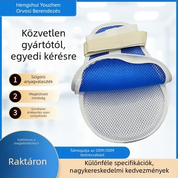 Zipzáros, lélegző restrikciós kesztyűk betegek és idősek számára — karcolás elleni, húzás elleni, beépített karcolásvédő lemez, rögzített pántok, Anyag: Poliészter rost