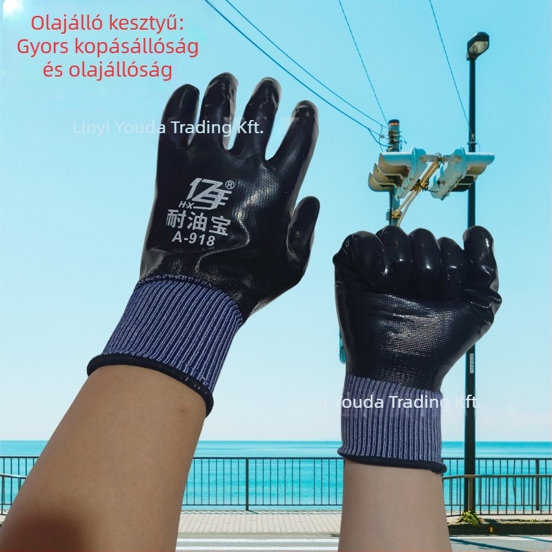 Teljes gumikesztyűk – olaj- és vízálló védelem mechanikai karbantartáshoz és fémmegmunkáláshoz