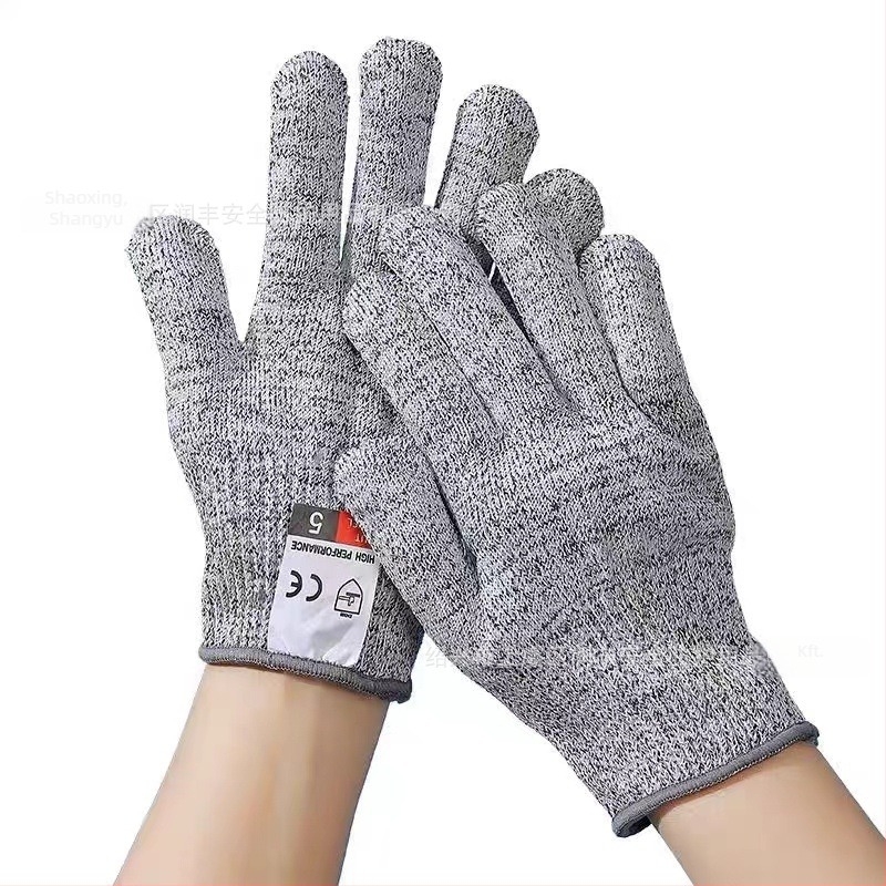 Runfeng vágásbiztos kesztyűk, 13-gauge, szint 5, kopásálló, lélegző, élelmiszer-minőségű konyhai kesztyű HPPE/üvegszál/spandex