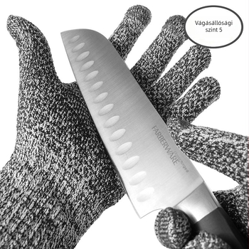 Vágásálló kesztyűk, 5-ös szintű vágásállósággal, szúrásálló, HPPE-alapú, csúszásmentes bevonattal, kertészkedéshez, vágáshoz és halkezeléshez
