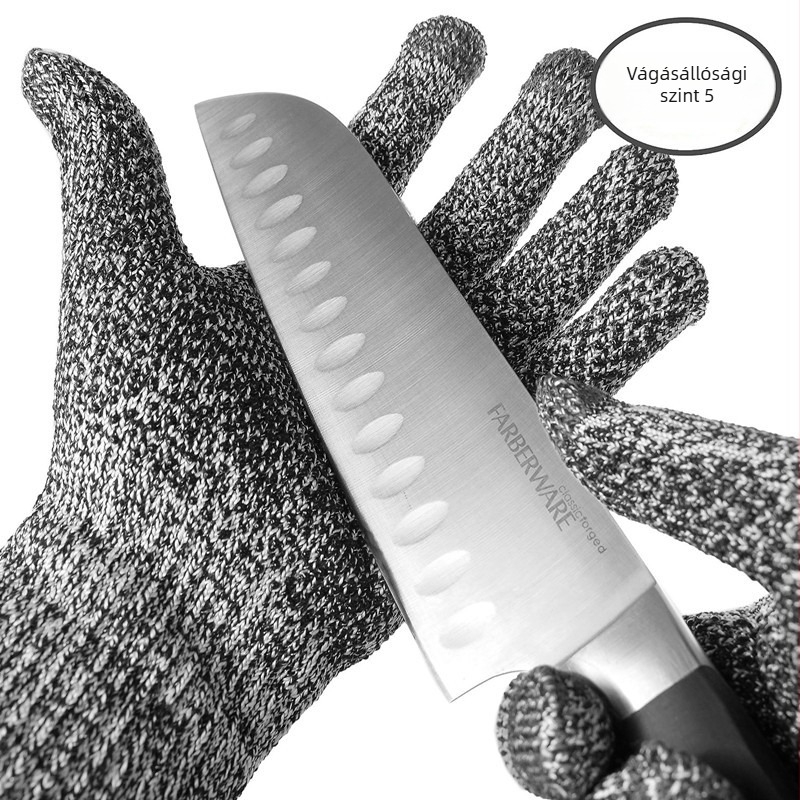 Vágásálló kesztyűk, 5-ös szintű vágásállósággal, szúrásálló, HPPE-alapú, csúszásmentes bevonattal, kertészkedéshez, vágáshoz és halkezeléshez