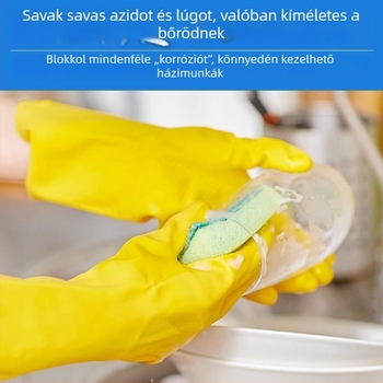Latex kesztyű háztartási feladatokra – vízálló, olajálló és csúszásmentes; súly 80-100; egyenként csomagolva; mindennapi otthoni használatra.