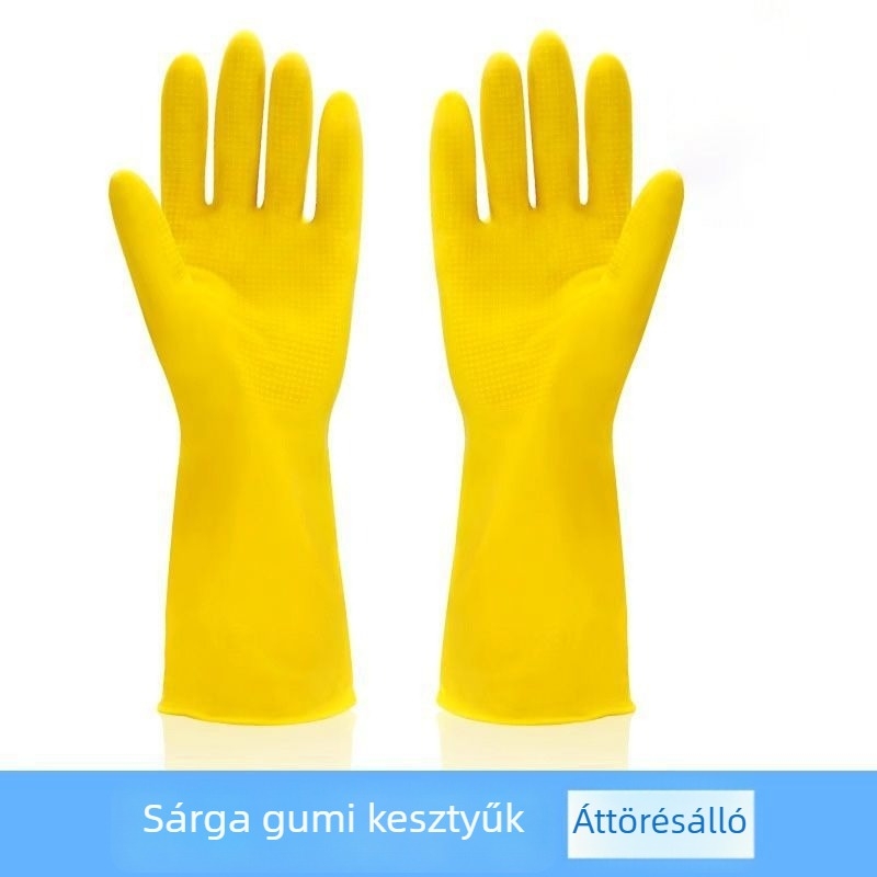 Latex kesztyű háztartási feladatokra – vízálló, olajálló és csúszásmentes; súly 80-100; egyenként csomagolva; mindennapi otthoni használatra.
