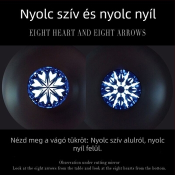 Moissanite kör alakú nyers kő, Eight Hearts Eight Arrows vágás, VVS tisztaság, laboratóriumi termesztésű kő