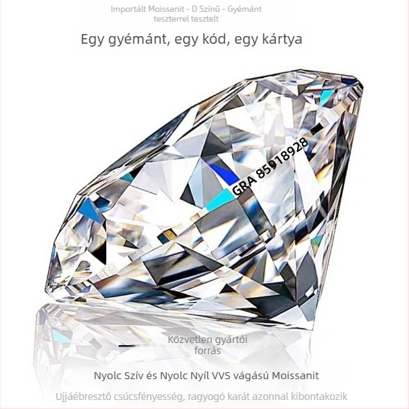 Moissanite kör alakú nyers kő, Eight Hearts Eight Arrows vágás, VVS tisztaság, laboratóriumi termesztésű kő