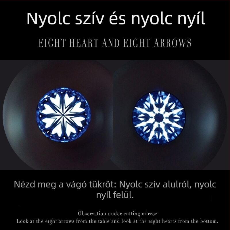 Moissanite kör alakú nyers kő, Eight Hearts Eight Arrows vágás, VVS tisztaság, laboratóriumi termesztésű kő