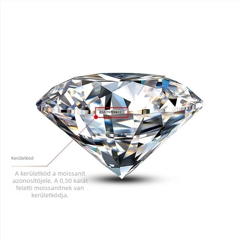 Moissanite kör alakú nyers kő, Eight Hearts Eight Arrows vágás, VVS tisztaság, laboratóriumi termesztésű kő