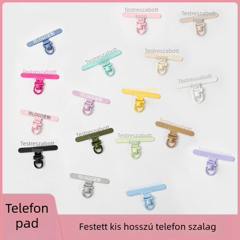 Mobiltelefon függő medál, uniszex, geometriai alak, rozsdamentes acél, sütőfesték felület, dekoratív
