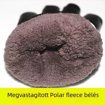 Férfi téli kesztyű fleece-béléssel, pamut anyagú, csúszásmentes és kopásálló