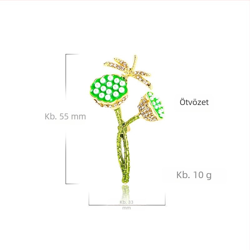 Női rhinestone brooch szitakötő és lótusz, pasture stílus, ötvözet, YN8336, 2022 Winter, díszítés