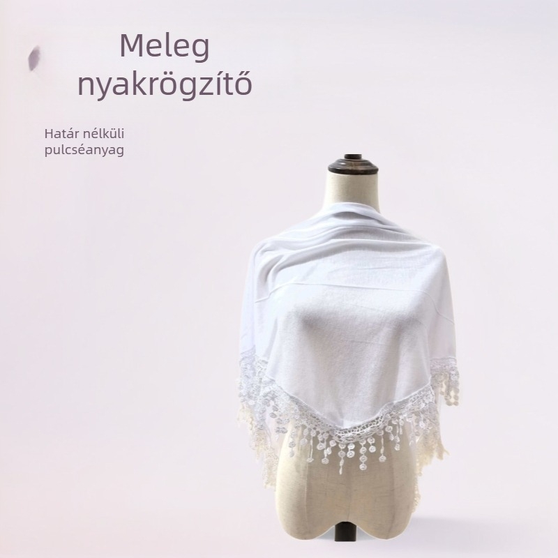 Poliészter háromszög sál, egyszínű, porálló, sima szövés, minden évszakhoz