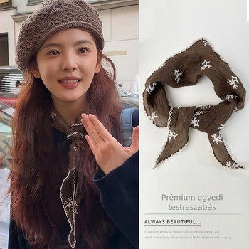 Maillard-stílusú hímzett selyemsál-fejpánt virágmotívummal (A2000-3), testreszabás elérhető