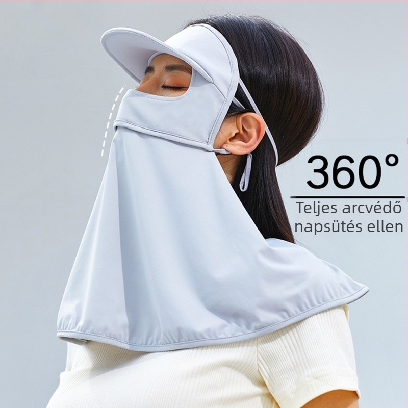 Női teljes arces napsvédő maszk nyárra, légáteresztő UV védelem, gyorsan szárad, szélálló, kerékpározásra és vezetésre