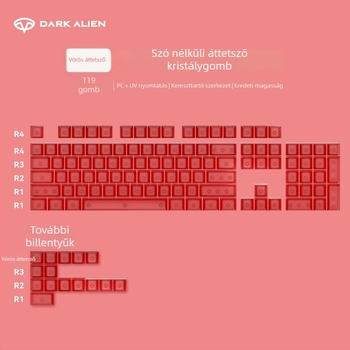 Readson Átlátszó PC billentyűsapkák mechanikus billentyűzethez UV nyomtatással, elülső csiszolás, négyoldali magas átláthatóság, RGB háttérvilágítás
