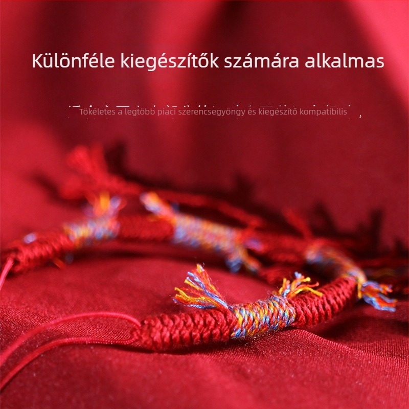 Kígyó éve Zodiákus karkötő, Félkész kézzel kötött zsinór, Etnikus stílus, Uniszex, 2025 tavasz