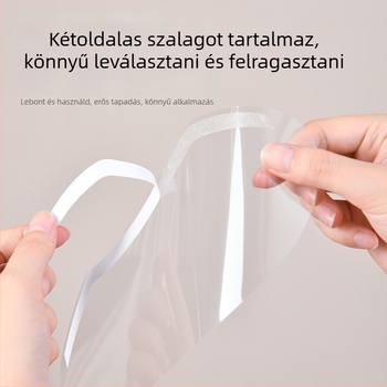 Egyszer használatos átlátszó arcvédő fodrászathoz, PVC; univerzális illeszkedés; lefedi az arcot és a szemeket; közepes vastagság