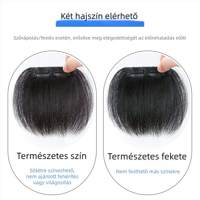 Férfi hajvonal-pótló patch, egytömbös homlokrész, varrás nélküli, valódi hajból, teljesen kézzel készített