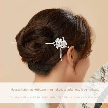 Hajcsat, ezüst, etnikai stílus, virág alakú, Mingjun Jewelry