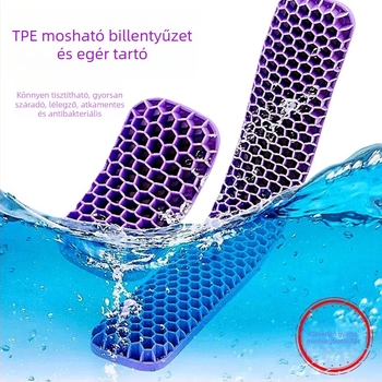 Billentyűzet- és egércsuklótámasz – kettős oldalú TPE párna, üreges dizájn, irodai használatra, vízálló, csúszásmentes, kopásálló, könnyen tisztítható