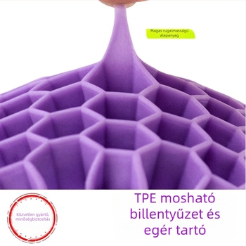 Billentyűzet- és egércsuklótámasz – kettős oldalú TPE párna, üreges dizájn, irodai használatra, vízálló, csúszásmentes, kopásálló, könnyen tisztítható