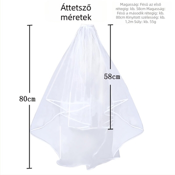 Menyasszonyi fátyol hajfésűvel, többszörös rétegű hálós fátyol esküvői fotózáshoz (Anyag: Szál; Logó nyomtatása: Lehetséges; Személyre szabás: Elérhető)