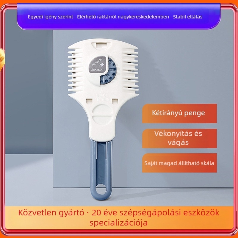 Otthoni hajszálvágó és finomító fésű — ABS + rozsdamentes acél, licencelt magáncímke, otthoni használatra