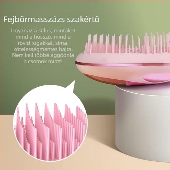Macska mancsa formájú hajkefe, csomómentes, sima csúszású, ABS+TPEE, Qihong