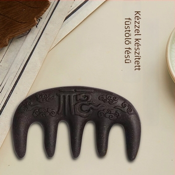 Kézzel készített U alakú masszírozó hajkefe – etnikus stílus, uniszex, Polygonum multiflorum