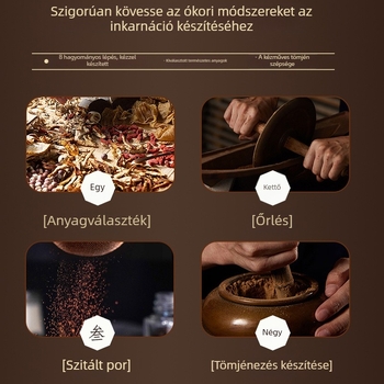 Kézzel készített U alakú masszírozó hajkefe – etnikus stílus, uniszex, Polygonum multiflorum