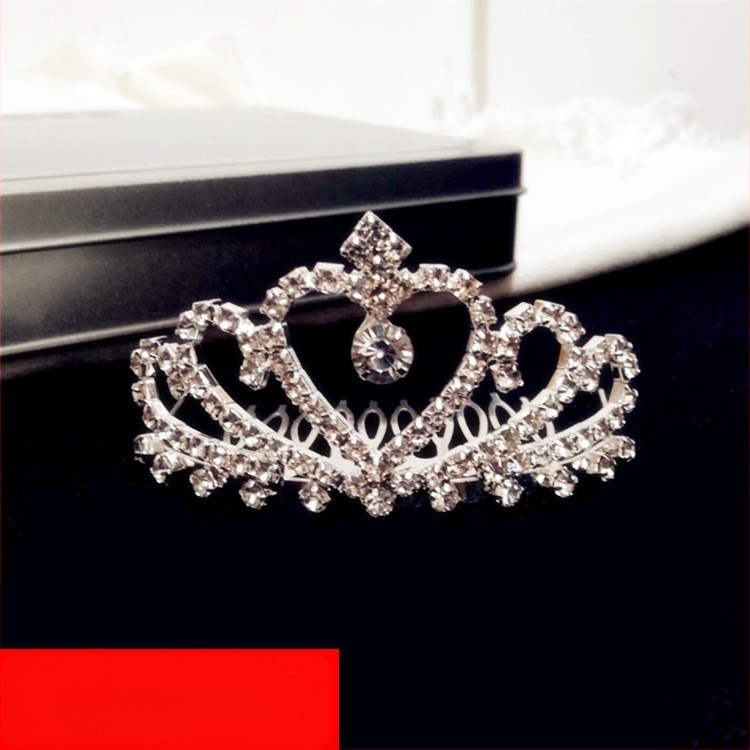 Esküvői hajkorona szív alakú Rhinestone kövekkel, elektroplating, Zhejiang eredetű