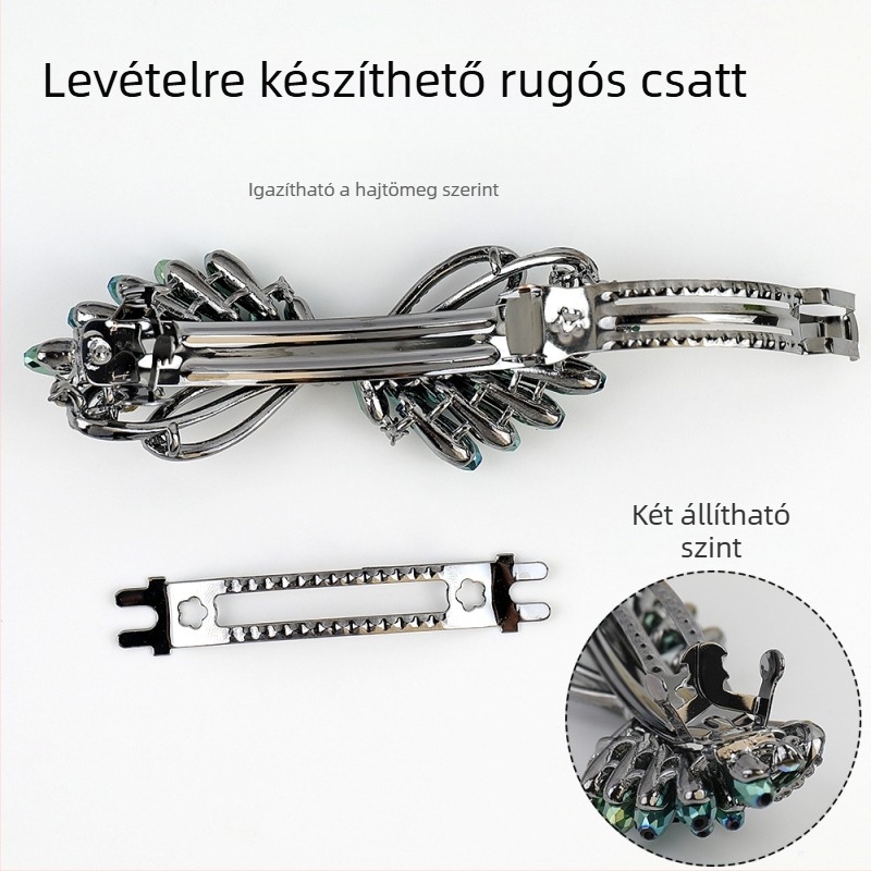 Hajcsat ötvözetből, rugós csipesz, elektroplatált felület, márka Welcome