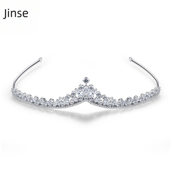 Réz geometriai hajpánt – Jinse, INS stílus, cirkóniummal beültetés, 3A cirkóni kristályok, menyasszonyi kiegészítő