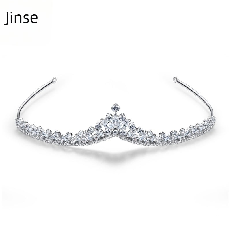 Réz geometriai hajpánt – Jinse, INS stílus, cirkóniummal beültetés, 3A cirkóni kristályok, menyasszonyi kiegészítő